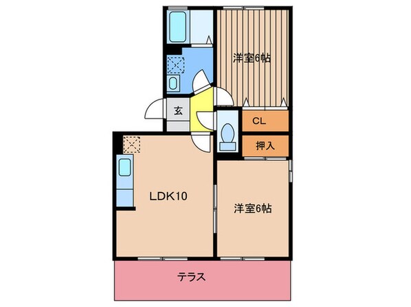 ボヌール新宮Ｂの物件間取画像